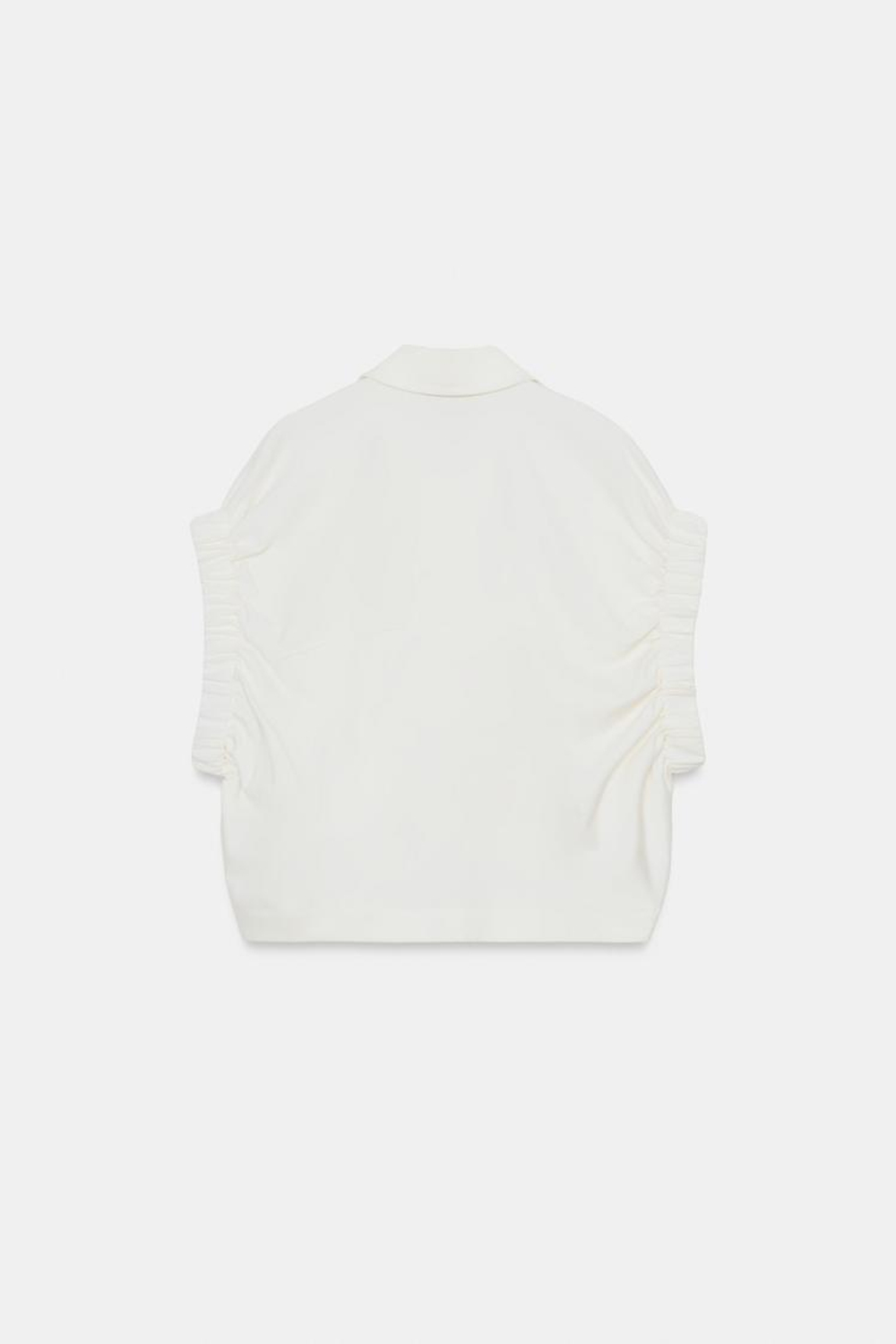 ZARA РУБАШКА С ШИРОКИМИ ПРОЙМАМИ, ЭКРЮ