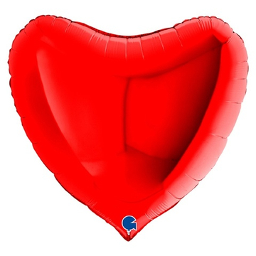 Фольгированная фигура, сердце, 36"/91СМ Металлик Red