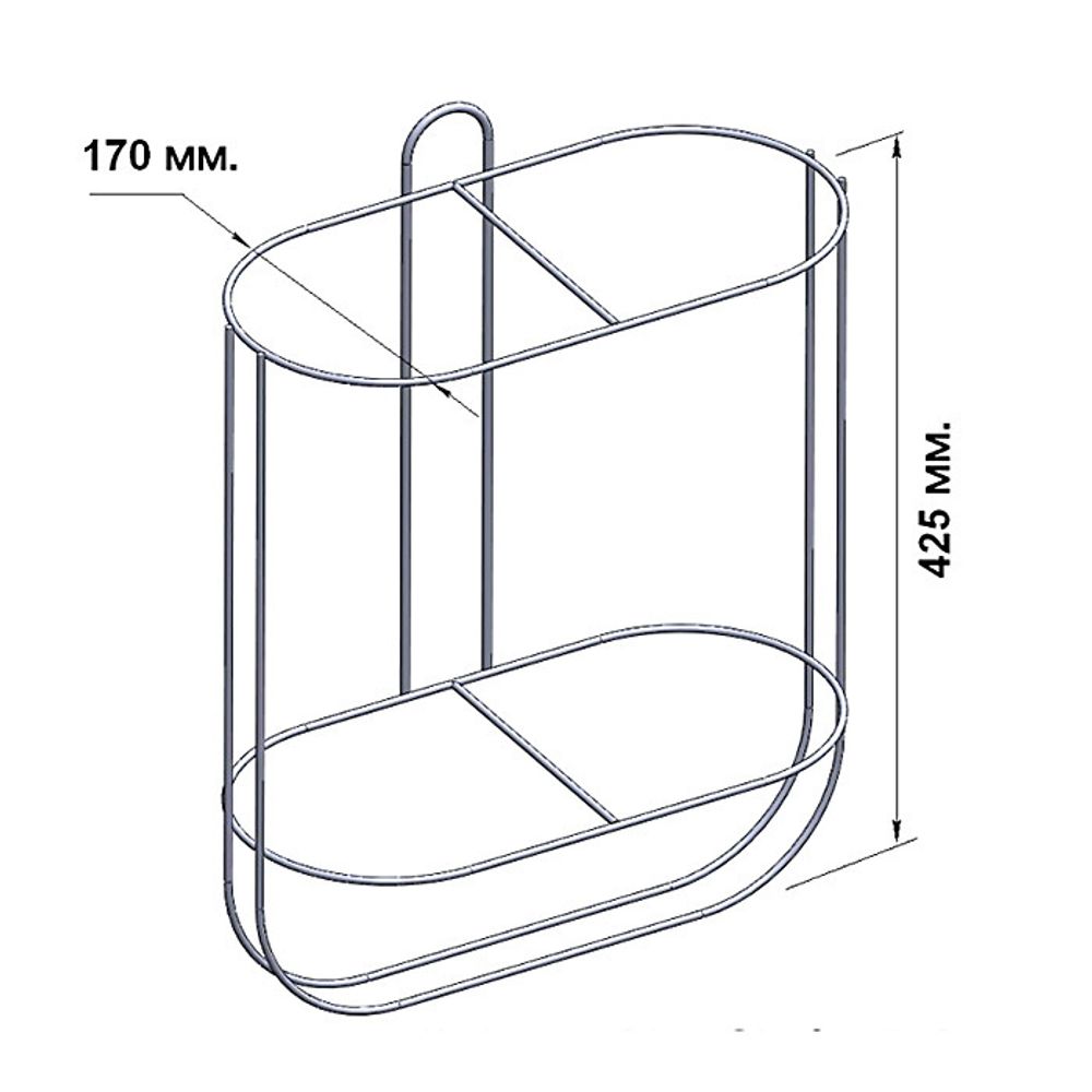 Корзина для 2-х кранцев прямая 170 мм.