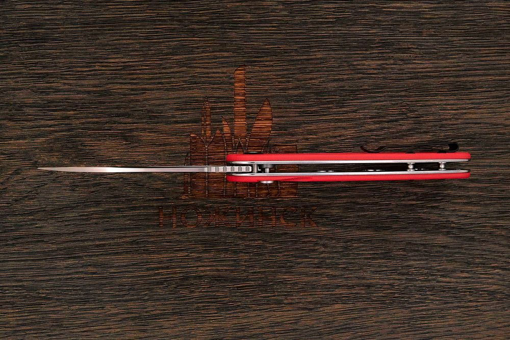 Нож складной CJRB Lago, клинок 87мм, сталь AR-RPM9, рукоять G10 красный