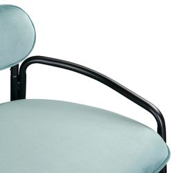 Стул барный Ror, Round, велюр, черный/светло-бирюзовый