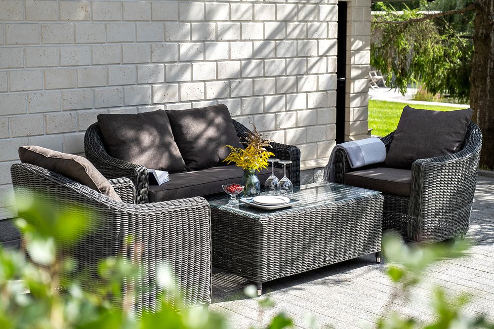 "Кон Панна" лаунж-зона из искусственного ротанга, цвет графит