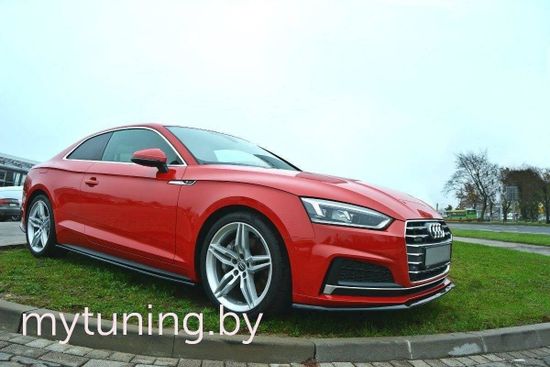 Сплиттер бампера переднего V.2 для AUDI S5 / A5 B9 S-Line (16-...)