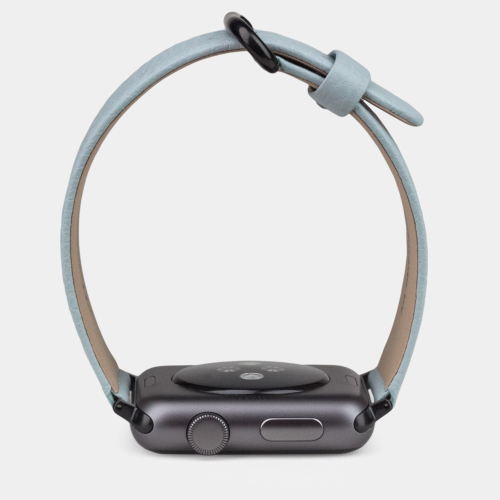 Ремешок для Apple Watch 40/41/42 mm из кожи теленка, голубого цвета