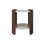 Столик Lagom Stone D 43 см высота 45 см (камень OV, орех)