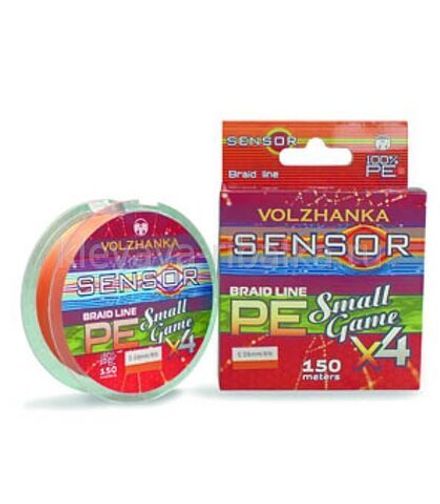 Леска плетеная "Sensor Small Game X4" 150м/0.09мм 8Lb цв. оранжевый
