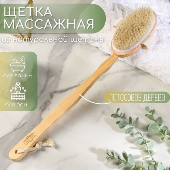 Массажная щетка из натуральной щетины со съемной ручкой