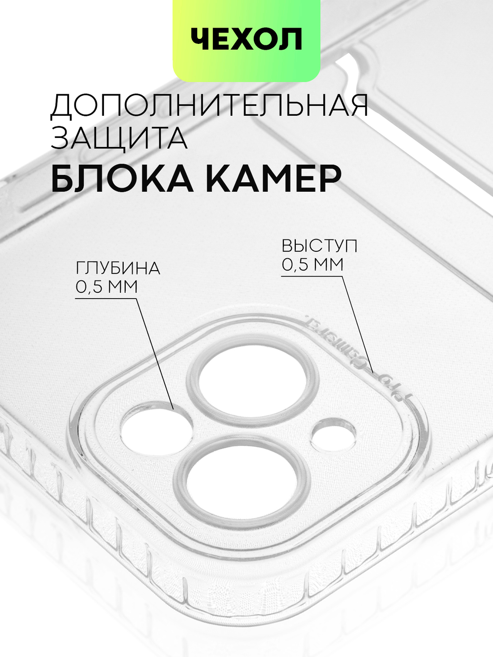 Чехол BROSCORP для Apple iPhone 14 Plus (арт. IP14PLUS-TPU-01-POCKET )