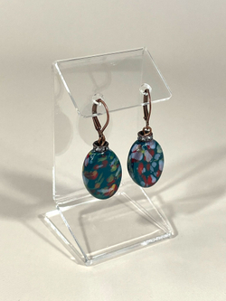 Серьги керамика темно-зеленые