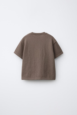 ZARA ФУТБОЛКА В СТИЛЕ РУСТИК, КОРИЧНЕВЫЙ
