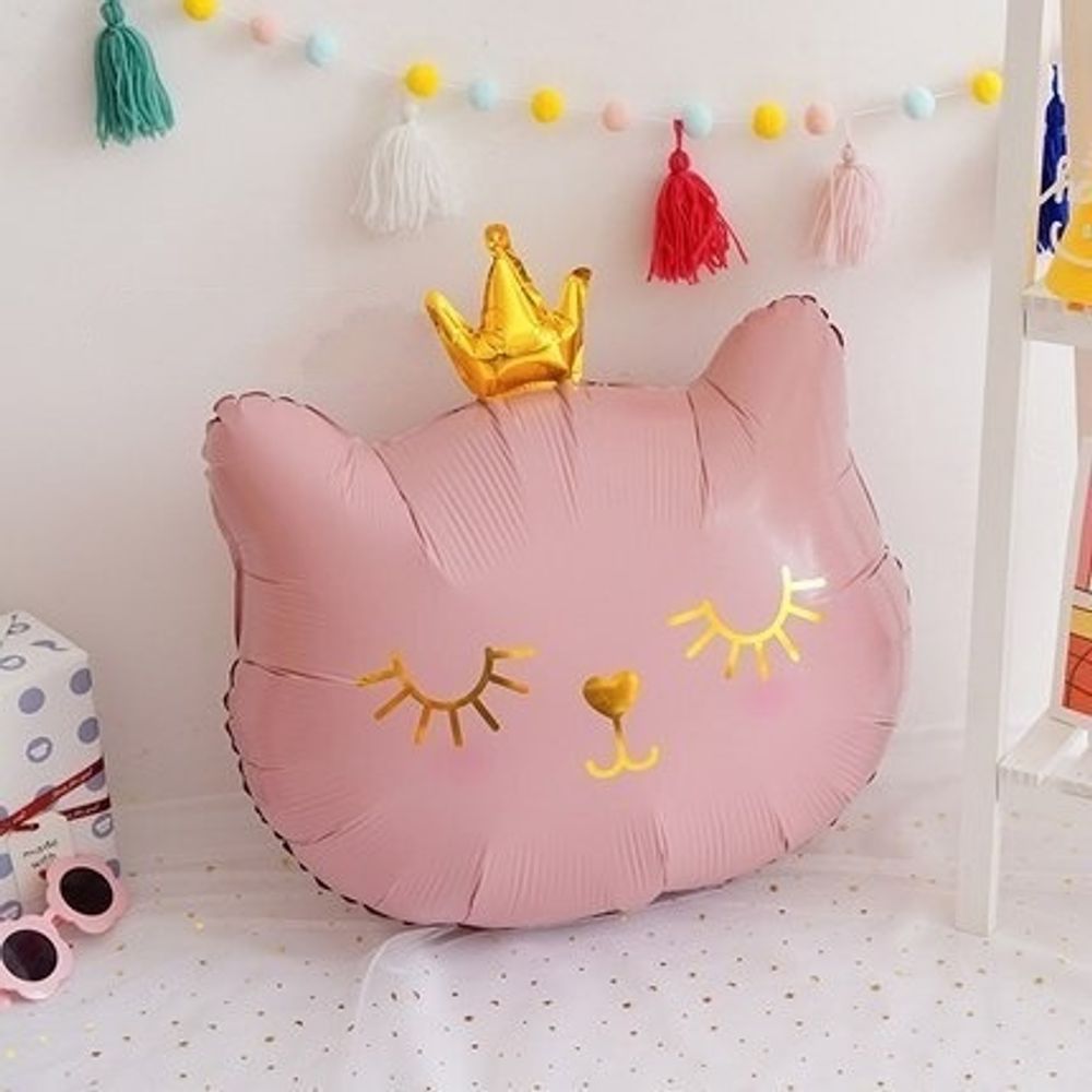 Шар (22"/56 см) Фигура, Котенок Принцесса, Розовый