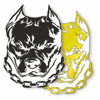 Наклейка "Питбуль (цепь)черный" 12*16см (вырезная) 08757