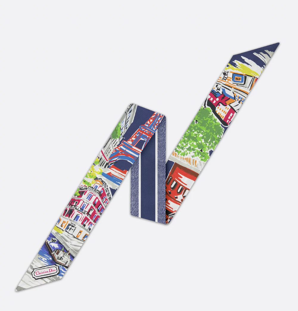 Шёлковый шарф Dior Mitzah Souvenir Paris Multicolor