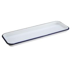 Блюдо прямоугольное 34,7*12,7*1,7 см 400 мл (поднос) Blue Rim эмалированая сталь SUNNEX [1]