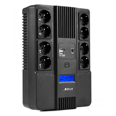 ИБП Бастион SKAT-UPS 800-AID-IN-1x9-8 {Line-interactive, 800/480Вт, LCD-дисплей, USB/ RJ-45, АКБ 1х 9Ач, сверху ЕВРО 4+4, МПТ} (8933)