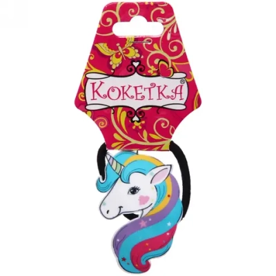 Резинка для волос детская «Кокетка - Единорожек Радужный», 6 цветов, 6*4см