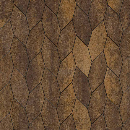 Тротуарная плитка СКОШЕННЫЙ ШЕСТИУГОЛЬНИК - Листопад гладкий Мокко