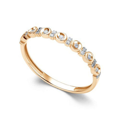 Кольцо из красного золота с бриллиантами 16444-100