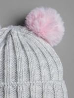 Шапка зимняя для девочки со снудом и помпонами