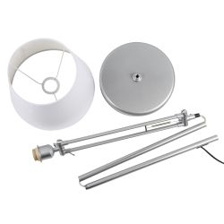 UML-T500 E27 SILVER-WHITE Торшер напольный под лампу Е27. 60W. с регулировкой наклона. Серебристый-Белый. ТМ Uniel