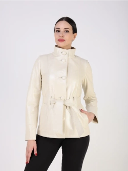 Кожаная куртка демисезонная натуральная с поясом