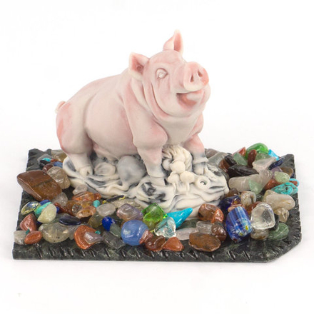 Сувенир "Свин" из мрамолита R119349
