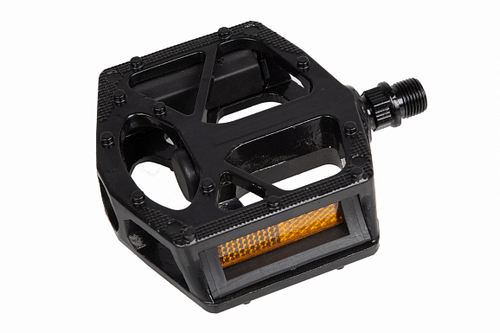 Педали MX-P808, ось 9/16" со светоотражателями, алюминиевые чёрные