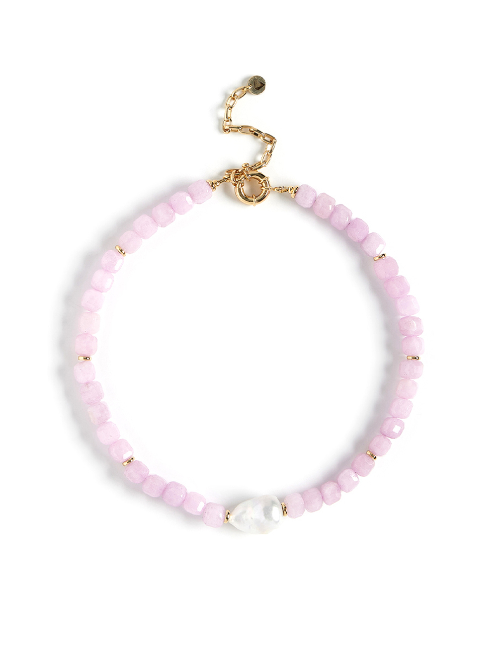 Колье "Pearl caramel pink" Gold