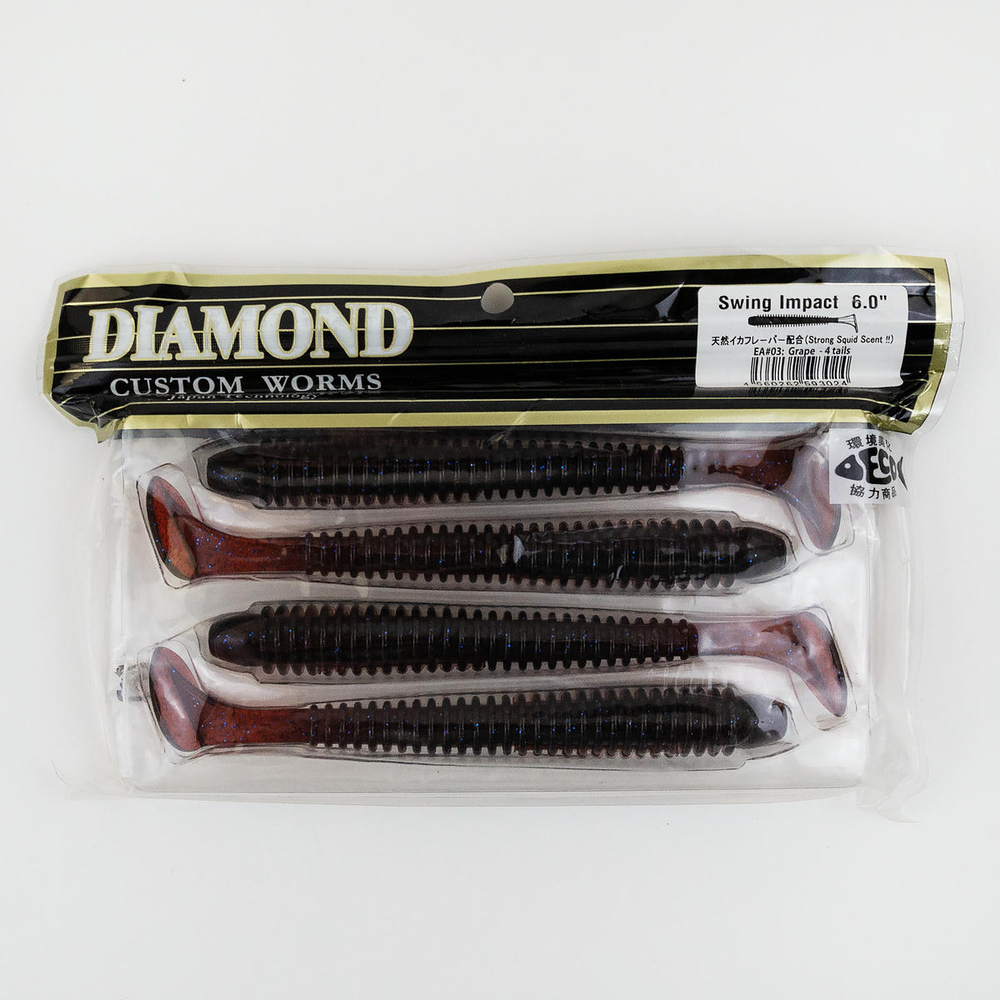 Силиконовая приманка DIAMOND Swing Impact 6.0" (4шт/уп)