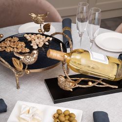 Фруктовница-конфетница Терра (поднос) Бронза Синий