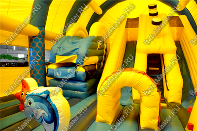 Надувной батут "Морской бриз с крышей"