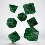 Forest 3D Green & black (Jungle) Dice Set (7)