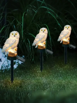 Светильник садовый на солнечной батарее уличный, фигурка садовая Сова, 1 шт.