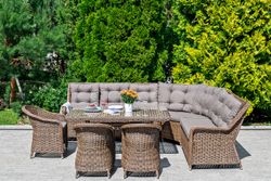 "Базелла" обеденная группа из искусственного ротанга, цвет коричневый