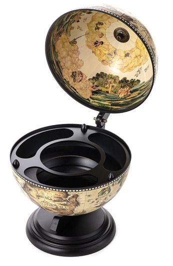 Глобус-бар настольный 48х38 см с картой XVI века, светлый