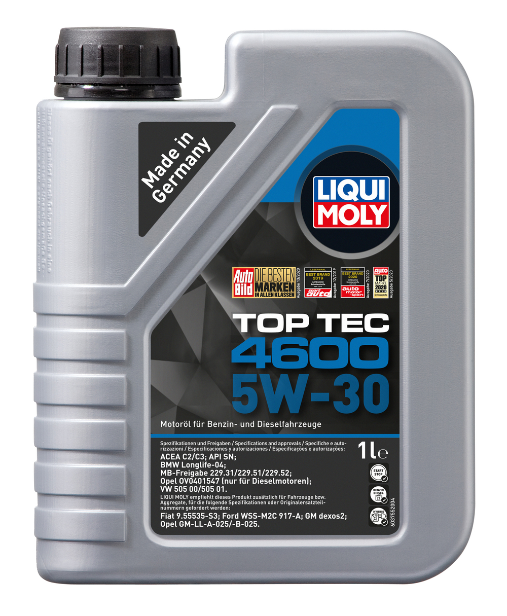 Масло Liqui Moly Top Tec 4600 5W30 (1 л) НС-синтетика для Ford, GM, Opel