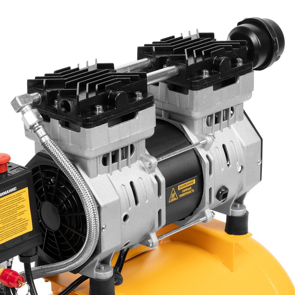Компрессор DLS950/24 безмаслянный малошумный 950 Вт, 165 л/мин,ресивер 24 л// Denzel