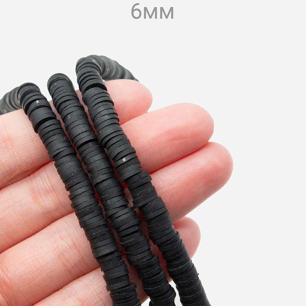 Бусины хеши, каучук, оттенок "Черный"