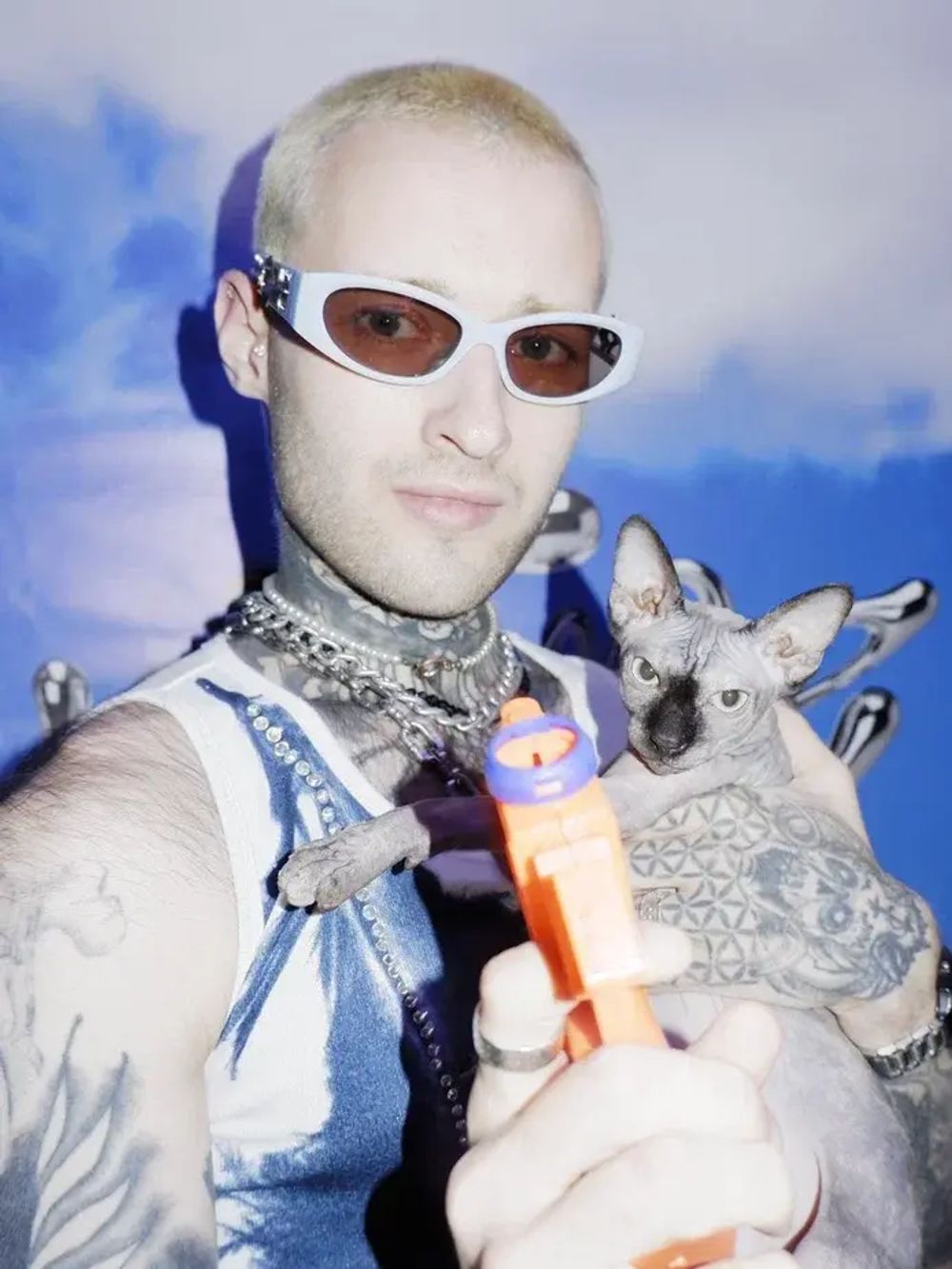 Очки солнцезащитные Funtome Metallic Sky голубые