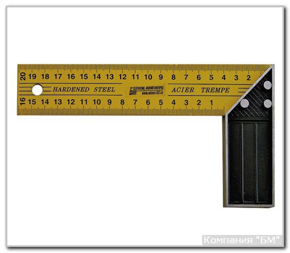 Угольник размет. 200 мм алюм. основан. БМ