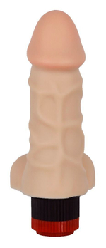 Телесный реалистичный вибратор с мошонкой - 16,5 см. (Цвет: телесный)