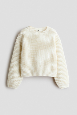 H&M Кардиган в рубчик, кремовый