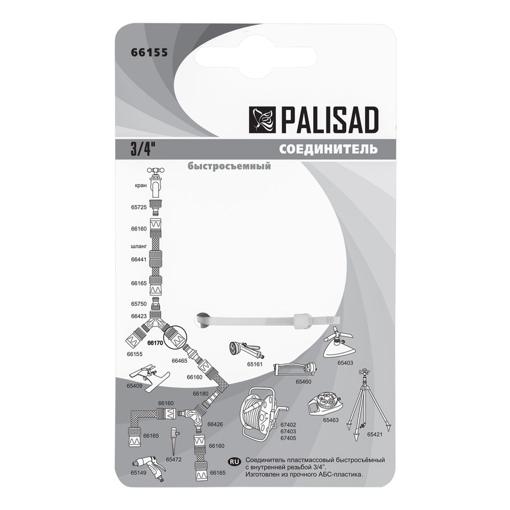 Соединитель быстросъемный, внутренняя резьба 3/4, Palisad, 66155