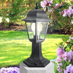 Садово-парковый светильник ЭРА «Оскар» НТУ 04-60-001 черный 4-гранный напольный IP44 Е27 max60Вт