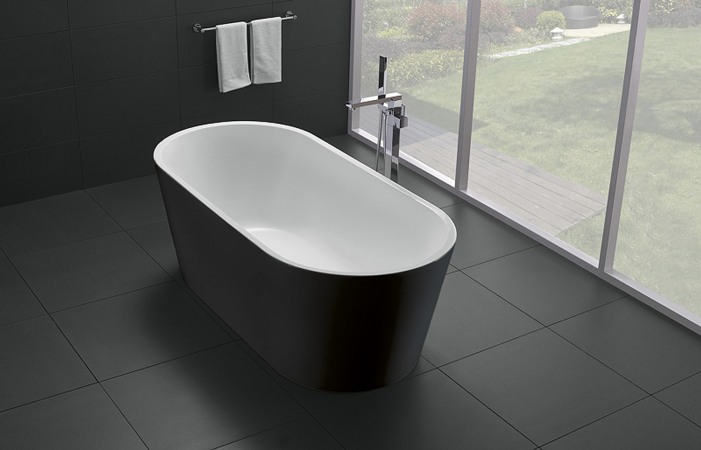 Акриловая ванна BelBagno 180x80 BB71-1800-NERO-W0 Черная Белая без гидромассажа