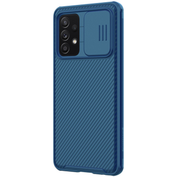 Чехол синего цвета от Nillkin CamShield Pro Case для Samsung Galaxy A52 (4G/5G), с защитной шторкой задней камеры