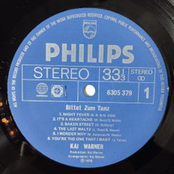 Винтажная виниловая пластинка LP Kai Warner Bittet Zum Tanz (Germany 1978)
