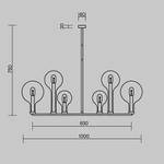 Люстра на штанге Maytoni Status MOD333PL-06BS1