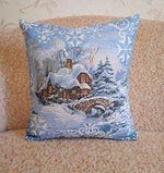 Декоративный гобеленовый чехол для интерьерной подушки Сочельник 38*38