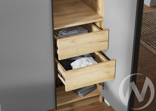 Шкаф 3-х створчатый ШК-02 Лион (дуб крафт золото/графит серый)